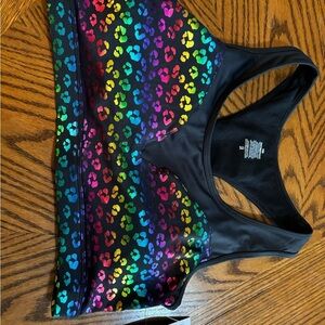 Colorful Leopard Print Sports Bra